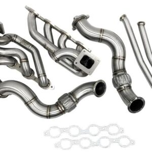 Turbo Manifold GMC 2014+ 6.0L/6.2L w/ Downpipe This aftermarket turbo manifold with a downpipe is designed to add forced induction to 2014+ GMC 6.0L/6.2L engines for substantial power increases