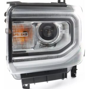 New xenon headlights for the 2016-2018 GMC Sierra, available for sale in black (left/connector)