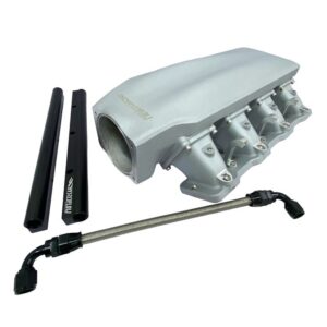 LS3 Lo-Ram Cast Intake Manifold, Single Injector The LS3 Lo-Ram Cast Intake Manifold (Part #300-679) is a low-profile, single-injector manifold designed for LS3/L92 heads, optimized for forced induction with high-volume fuel rails and 105mm throttle body compatibility.