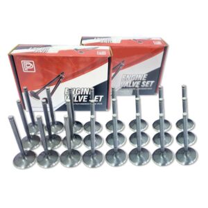 PP Valve Kit TB48 +2mm, Intake & Exhaust, Set The PP Valve Kit for Nissan TB48 (+2mm) includes intake and exhaust valves, designed for improved airflow and performance in high-performance builds.